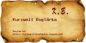 Kurzweil Boglárka névjegykártya